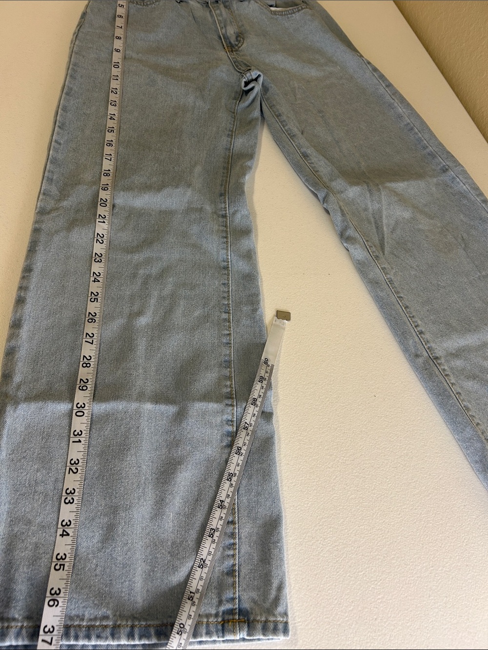 SHEIN Light Blue High-Rise Wide Leg Jeans - Picture 6 of 10